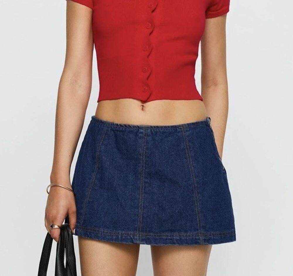 Princess Polly Lemoni Skirt Jean Skirt Denim Blue Sz 6 NWT